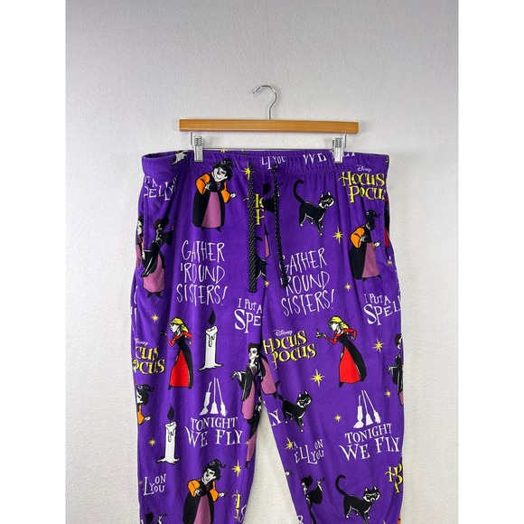 Disney Hocus Pocus Purple Characters Spells Pajama Pants Women's XL 16-18 - Picture 4 of 9
